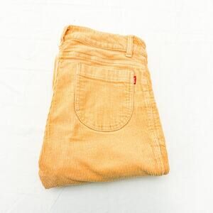 Hammies Vintage Orange Zip Fly Flare Leg Bell Bottom Corduroy Jeans Size 30